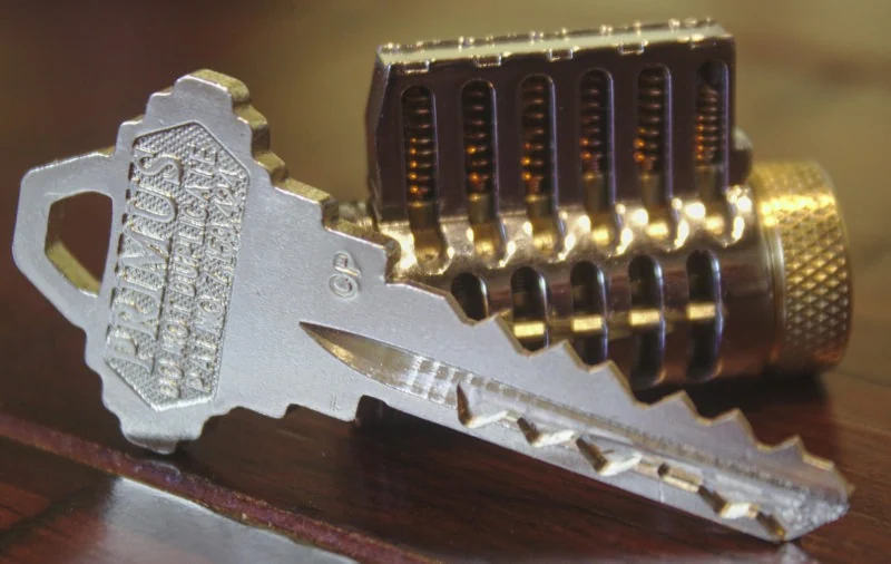 Close-up of keys and lock components